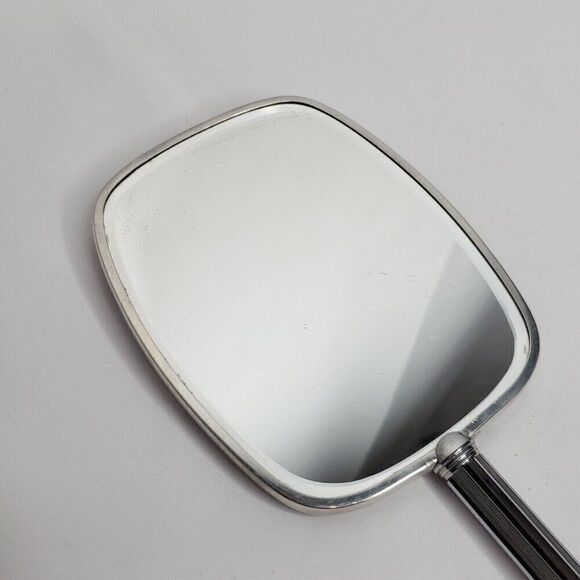 Art Decor Floral Hand Held Mirror Hair Brush Jars Containers Brown Silvertone - Picture 6 of 11